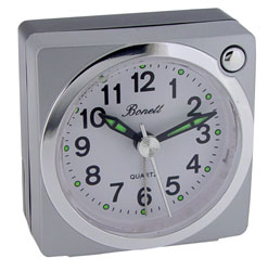 Bonett T0703 H6:cm B:6cm Glidende sek. viser, Lys, Snooze, BIB (æske m/12stk)