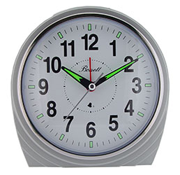 Bonett TB923 B:12cm H:12,5cm Glidende sek. viser, Lys, KLOKKE