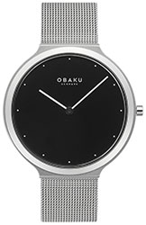 Obaku V269GXCBMC SATIN-ONYX 4,8mm Safirglas Ø40mm