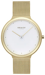 Obaku V269LXGWMG SATIN LILLE-GOLD 4,8mm Safirglas Ø36mm