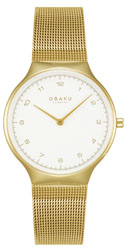 Obaku V306LXGWMG SLANK LILLE-GOLD 4,9mm Safirglas Ø32mm